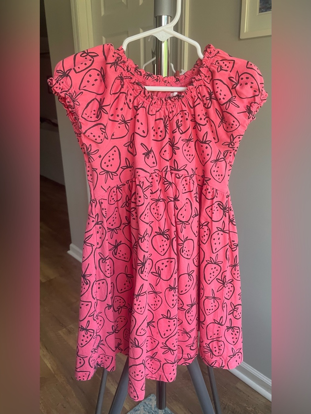 Tea Collection Pink Strawberry Print Dress